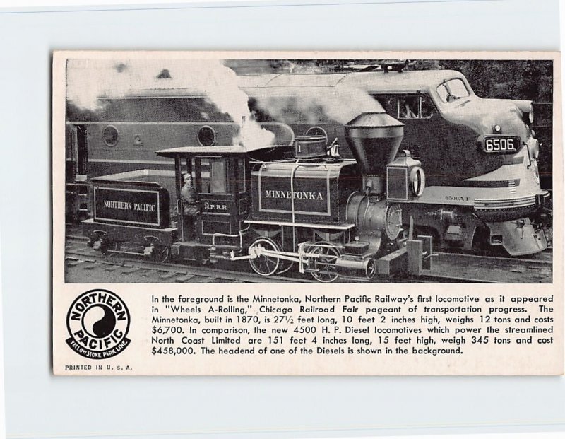 Postcard The Minnetonka, Northern Pacific Railway, Chicago Railroad Fair, IL