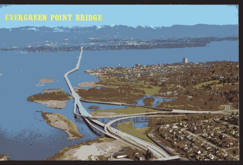 WA SEATTLE Aerial the Evergreen Point Bridge second Lake Washington Bridge - C