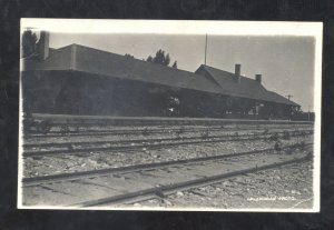 RPPC ROCK SPTINGS WYOMING RAILROAD DEPOT TRAIN STATION REAL PHOTO POSTCARD