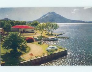 1950's OLD CAR AT LAKE ATITLAN Near Santa Cruz & Quetzaltenango Guatemala F5725