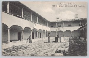 Postcard Fiesole Italy Convento San Francesco Courtyard 1910s Monks DB View