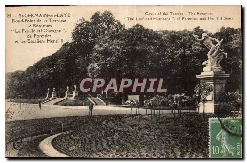 Postcard Old St Germain en Laye Rond Point de la Terrasse The Rosarium Leaf a...