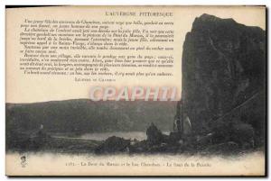 Old Postcard L & # 39Auvergne Picturesque Dent du Marais and Lake Chambon The...