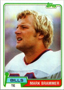 1981 Topps Football Card Mark Brammer Buffalo Bills s60051