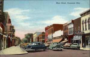 Conneaut Ohio OH Classic Cars Street Scene Vintage Postcard