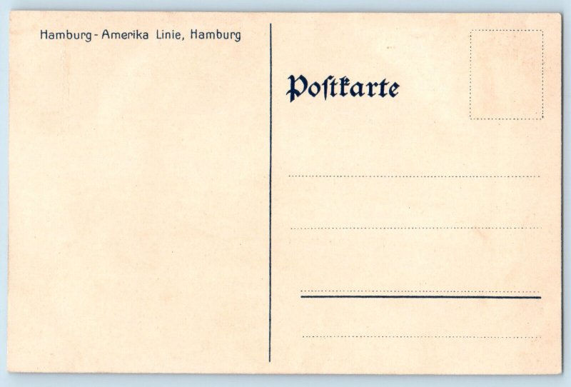 Postcard Hamburg America Line On board the Steamer Cincinnati c1910 Antique