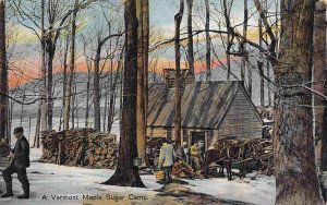 Vermont Maple Syrup Camp 1910c postcard