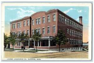 c1920 Cooper Underwear Co. Building Roadside View Manistee Michigan MI Postcard