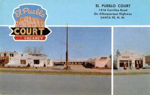 Santa Fe New Mexico El Pueblo Court Vintage Postcard AA40797