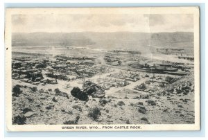 1935 Green River Wyoming WY From Castle Rock Posted Vintage Roseburg OR Postcard 