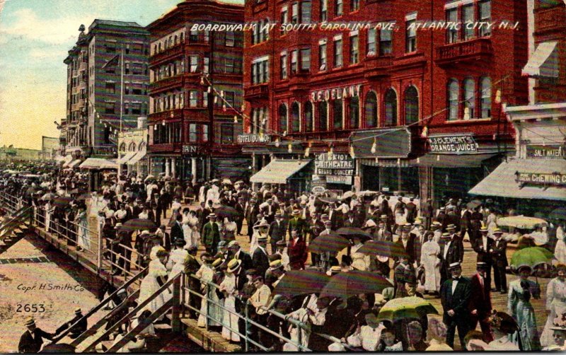 New Jersey Atlantic City Boardwalk At South Carolina Avenue 1912