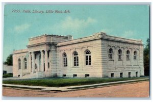 Little Rock Arkansas Postcard Public Library Exterior View c1910 Vintage Antique