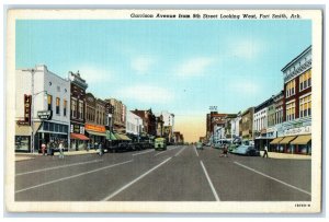 c1930's Garrison Avenue From 9th Street Looking West Fort Smith AR Postcard