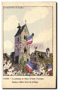 Old Postcard Fantasy Illustrator Hansi Spring in Alsace