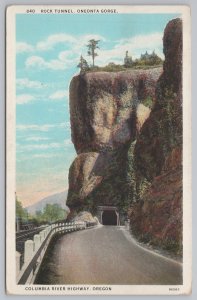 State View~Oregon~Rock Tunnel~Oneonta Gorge~Columbia River Hwy~Vintage Postcard