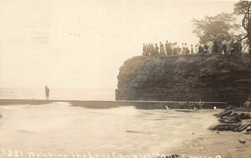 F67/ Lorain Ohio RPPC Postcard 1911 Leiter 103rd O.V.I. Camp Lake Erie 