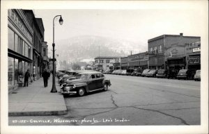 Colville WashingtonWA Street Scene Cars Real Photo Postcard