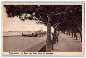 Manfredonia Italy Postcard The Lighthouse Seen From The Miramare Forest c1920's