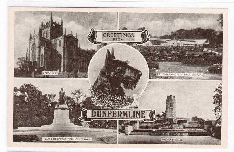 Greetings From Dunfermline Scotland Multi View #1 postcard