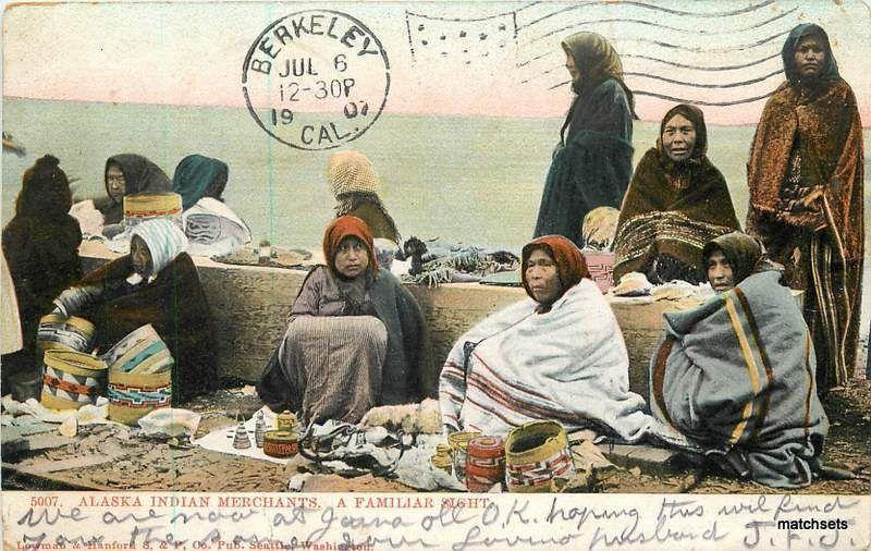 1907 ALASKA Indian Merchants Lowman Hanford postcard 17260 postcard