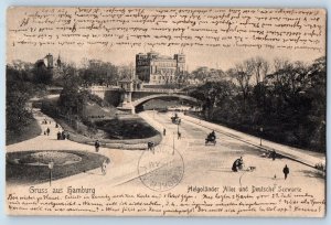 Hamburg Germany Postcard Helgolander German Naval Observatory Greetings 1904