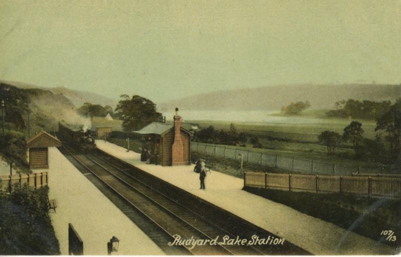 Rudyard Lake Railway Station Staffordshire England UK Vintage Postcard D23