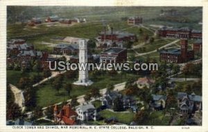 Clock Tower and Chimes, War Memorial in Raleigh, North Carolina