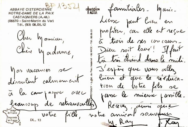 BF13521 notre dame de la paix castagniers saint martin france front/back image