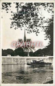 'Modern Postcard Paris Strolling Notre Dame View of the Quai d''Orleans Boat'