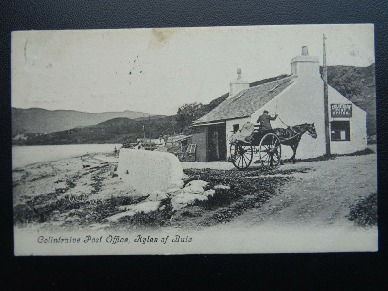 Scotland Kyles of Bute COLINTRAIVE Post Office c1908 Postcard