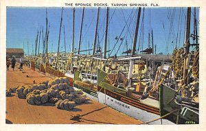 Sponge Docks Boats Tarpon Springs FL