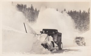 California Yosemite National Park Snow Plows At Work 1957 Real Photo