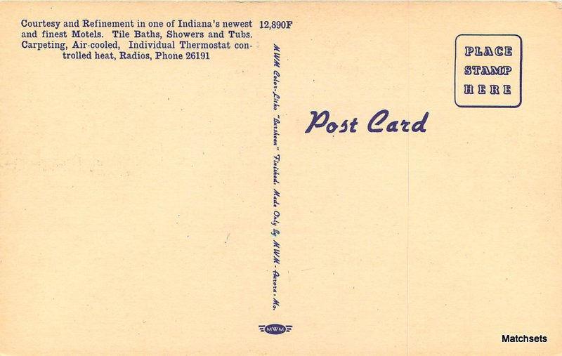 BRAZIL, INDIANA El Rey Manor Motel Roadside MWM CO Linen postcard 7135
