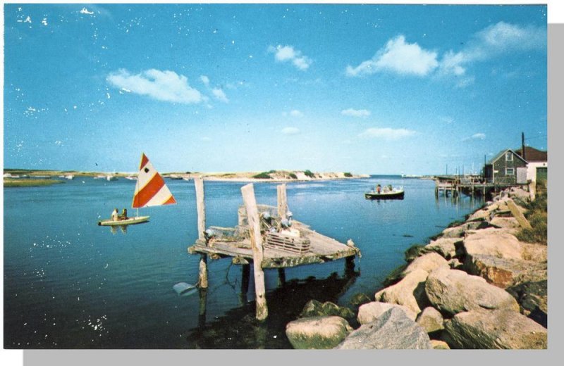 Martha's Vineyard, Massachusetts/Ma Postcard,Menemsha Harbor/Cape Cod