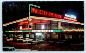 WALDORF, Maryland MD ~ Roadside WALDORF RESTAURANT Night Neon c1960s Postcard