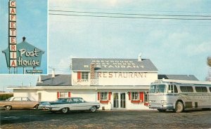 Postcard Indiana Kentland Greyhound Post House 1960s bus autos Holmes 23-9504