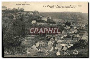 Old Postcard Avallon Vue Generale Cousin Of The Bridge And The Soils De La Pe...