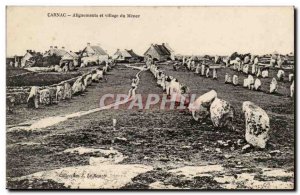 Old Postcard Carnac and alignments Menec village