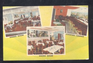 IRWIN PENNSYLVANIA PA. COLONIAL MANOR HOTEL VINTAGE LINEN ADVERTSING POSTCARD