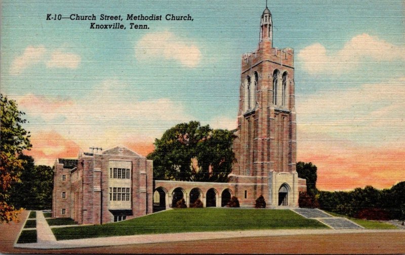 Tennessee Knoxville Methodist Church Church Street 1947 Curteich