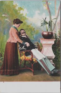 Romantic Couple In Love Military Vintage Postcard C140