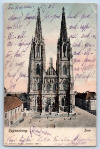 Regensburg Bavaria Germany Postcard Church Entrance View 1906 Antique Posted