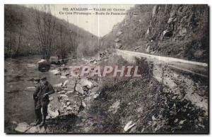 Old Postcard Avallon Vallee Du Cousin A Picturesque Corner Road Pontaubert Ch...