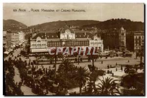 Postcard Modern Nice Place Massena and Casino Municipal Tramway