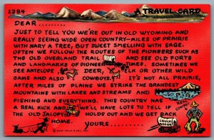 Postcard Wyoming c1948 Western Travel Card Vacation Message Curt Teich B