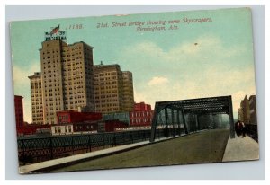 Vintage 1920's Postcard 21st Street Bridge Skyscrapers Birmingham Alabama