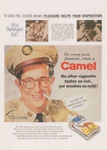 Phil Savers Sgt Bilko TV Show Smoking Camel Cigarettes Advertising Postcard