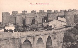 Avila Murallas Romanas Old Spanish Castle Ruins Postcard