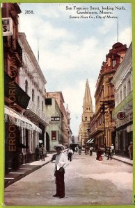 aa5744 - MEXICO -  Vintage Postcard - Guadalajara - San Francisco Street