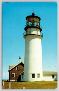 Highland Light Lighthouse~Truro MA~Cape Cod Natl Seashore~Vintage Postcard